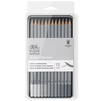 Winsor &amp; Newton Studio Collection 12 Graphite Pencil Set