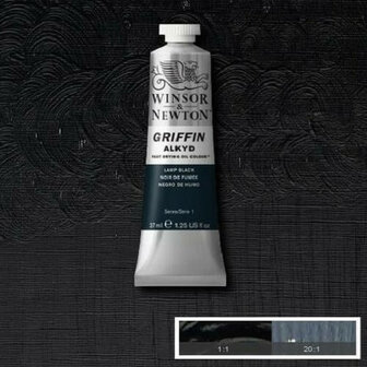 Winsor &amp; Newton Griffin Alkyd Olieverf 37ML Lamp Black 337