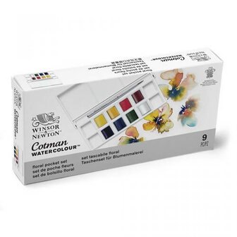 Winsor &amp; Newton Cotman Floral Pocket Box Aquarelset 8 napjes 2