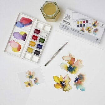 Winsor &amp; Newton Cotman Floral Pocket Box Aquarelset 8 napjes 4