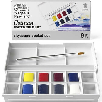 Winsor &amp; Newton Cotman Skyscape Pocket Box Aquarelset 8 napjes