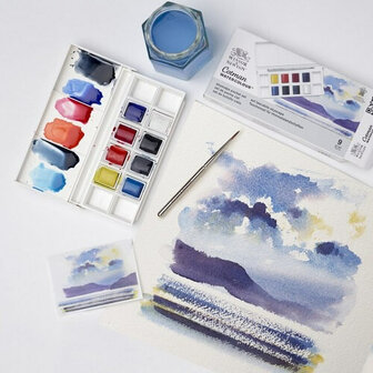 Winsor &amp; Newton Cotman Skyscape Pocket Box Aquarelset 8 napjes 3