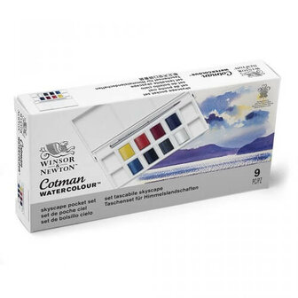 Winsor &amp; Newton Cotman Skyscape Pocket Box Aquarelset 8 napjes 4