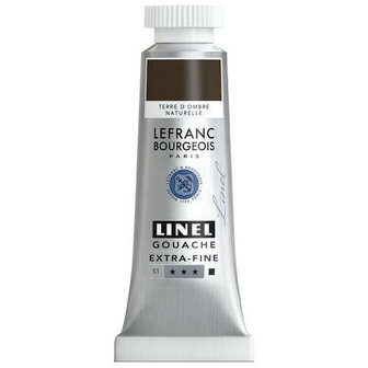 Lefranc &amp; Bourgeois Linel Gouache Extra Fine Raw Umber 220 14ml