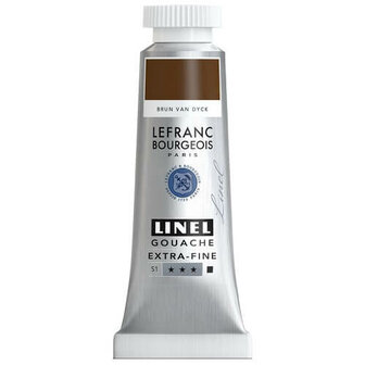 Lefranc &amp; Bourgeois Linel Gouache Extra Fine Vandyke Brown 218 14ml