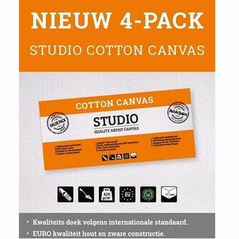 Studio Cotton Canvas Schildersdoek 100x100 4-Pack 2