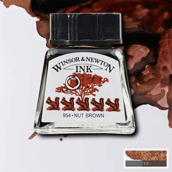 Winsor &amp; Newton Drawing Ink Nut Brown 14ml