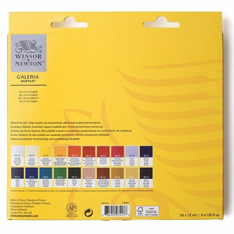 Winsor &amp; Newton Galeria Acrylverf Set 20x12ml kleuren