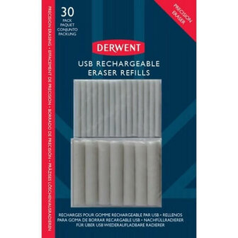 Derwent USB Oplaadbare Elektrische Gum Navulling 30 stuks