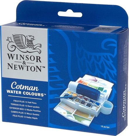 Winsor & Newton Cotman Field Plus Aquarelset 12 napjes