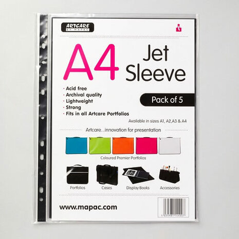 Artcare - Jet Sleeves A4 Pack of 5