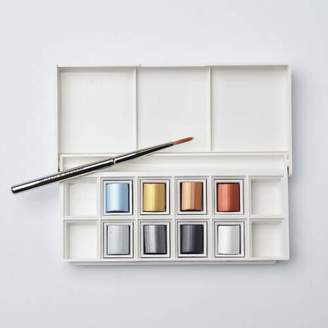 Winsor & Newton Cotman Metallic Pocket Box Aquarelset 8 napjes 2